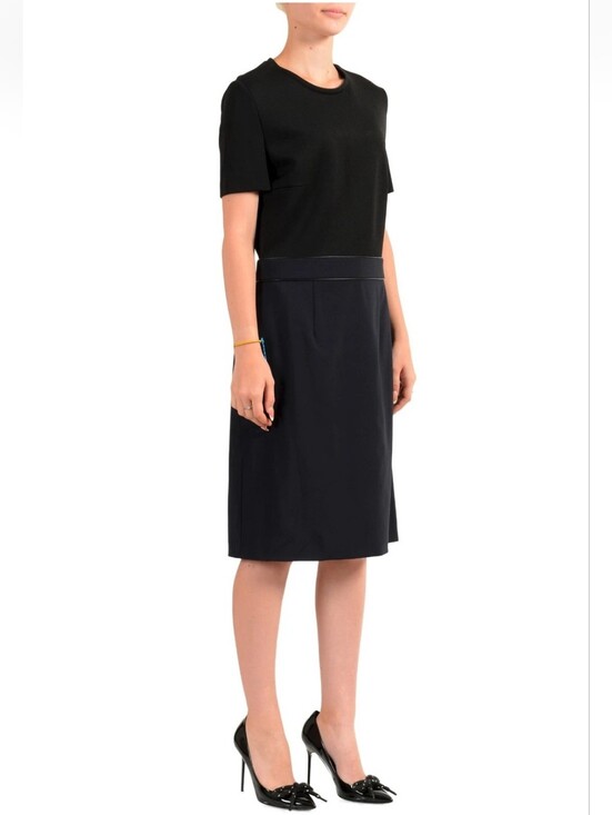 Hugo Boss Dresses & Skirts - Hugo Boss Women's "Dualisa" Two Tone Wool Short Sleeve Pencil Dress US 2